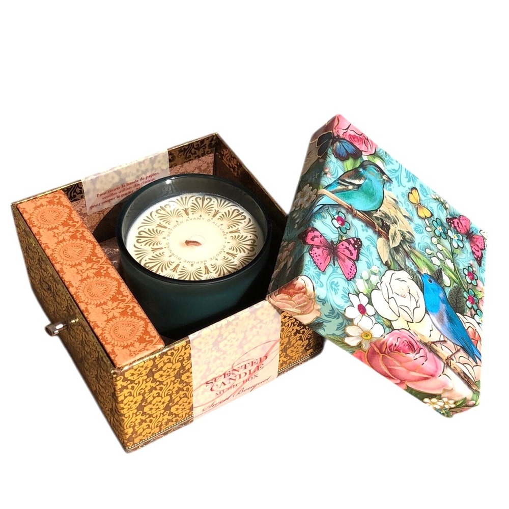 Punch Studio Floral Scented Candle Butterfly Wind-Up Blue Danube Music Box 10572
